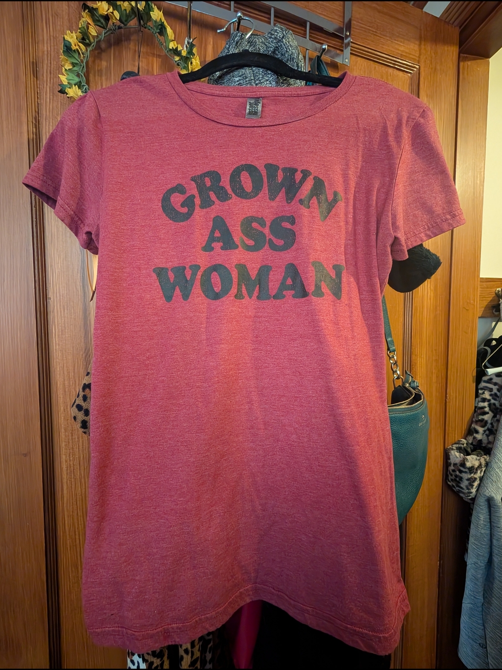 "Grown Ass Woman" Women's Size Medium Short Sleeve T-Shirt Red Instant Message